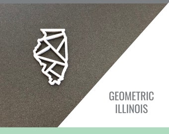 Illinois Geometric State Outline for Glowforge Laser Cut Files svg, png, pdf, dxf, eps