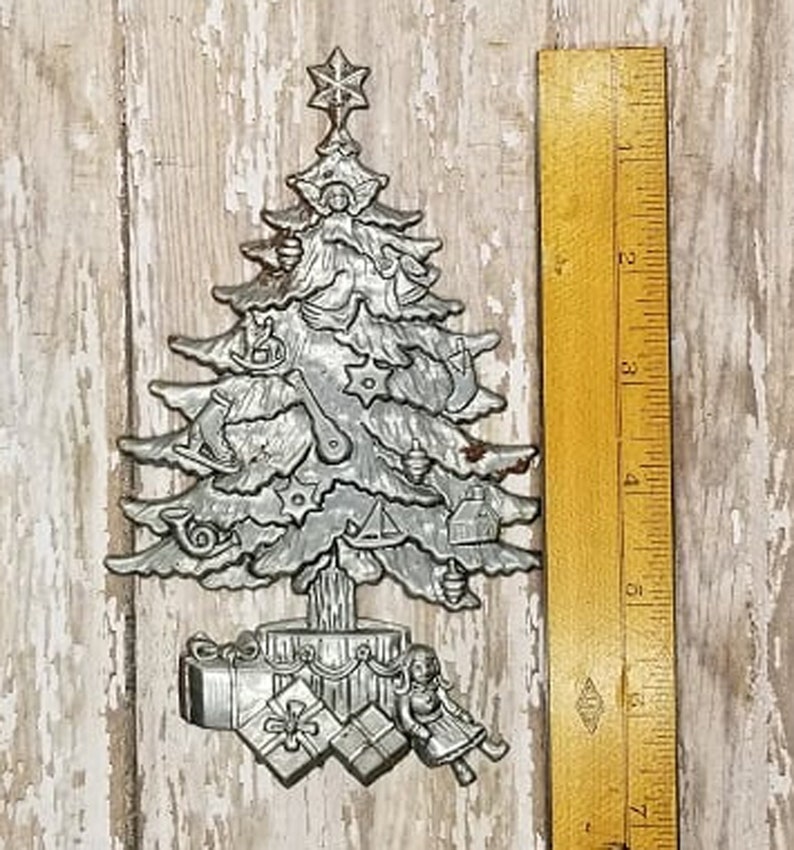 Rustic Vintage Metal Christmas Tree Embossed 4x7 Etsy