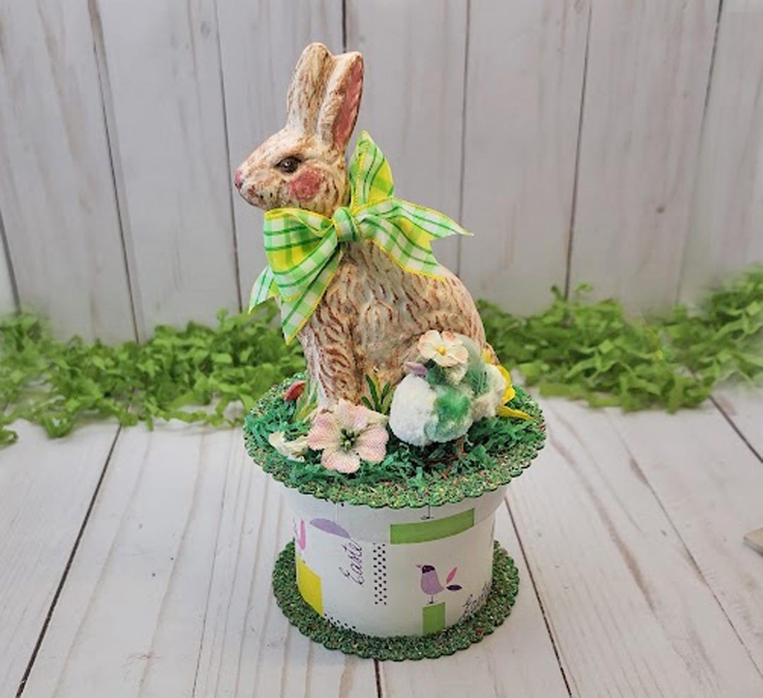 White Rabbit Chocolate Box White Chocolate Chalkware Rabbit Candy Box by Acorn Cottage - Etsy