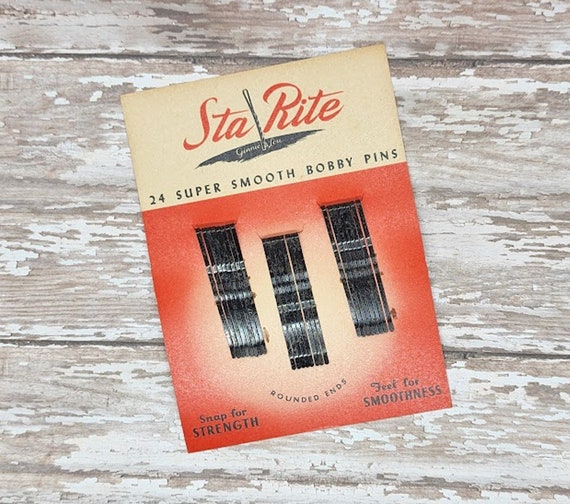 Vintage Bobby Pin Card StaRite Old Store Stock - image 1