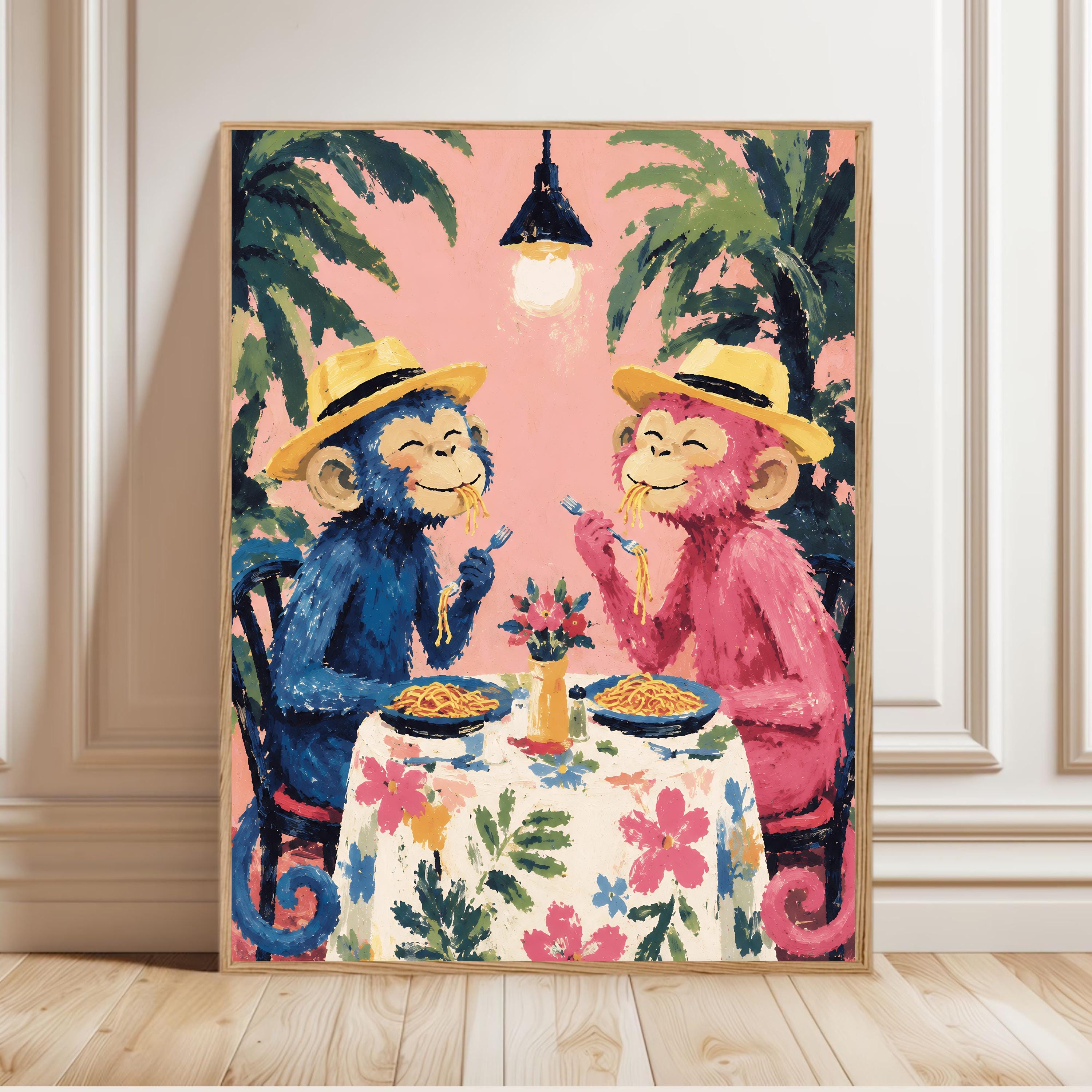 Whimsical Monkey Painting - Etsy
