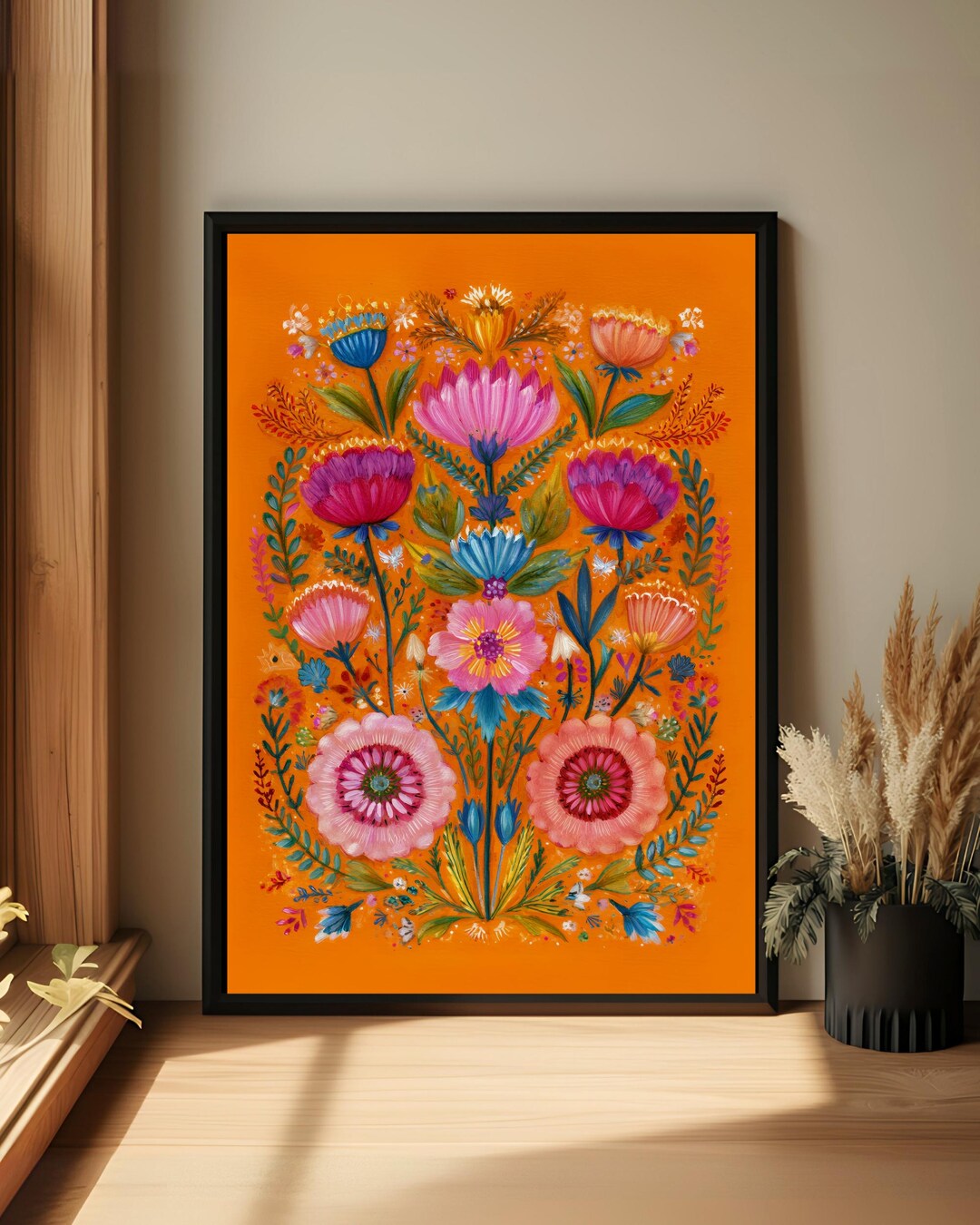 Bold Maximalist Botanical Print for Home, Vibrant Colorful Floral Wall ...