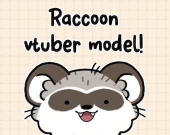Raccoon Vtuber Model - Avatar, Full Body/Fully Rigged Live2D Model