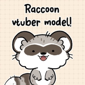 Raccoon Vtuber Model - Avatar, Full Body/Fully Rigged Live2D Model