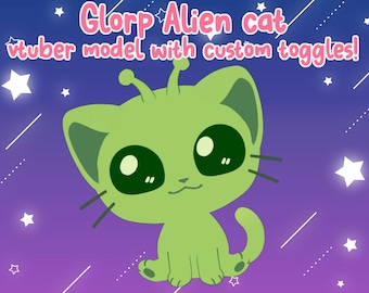Glorp Alien cat Vtuber Model - Avatar, Full Body/Fully Rigged Live2D Model