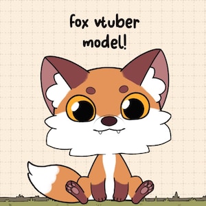 Fox Vtuber model - Avatar, Full Body/Fully Rigged Live2D Model mascot fox
