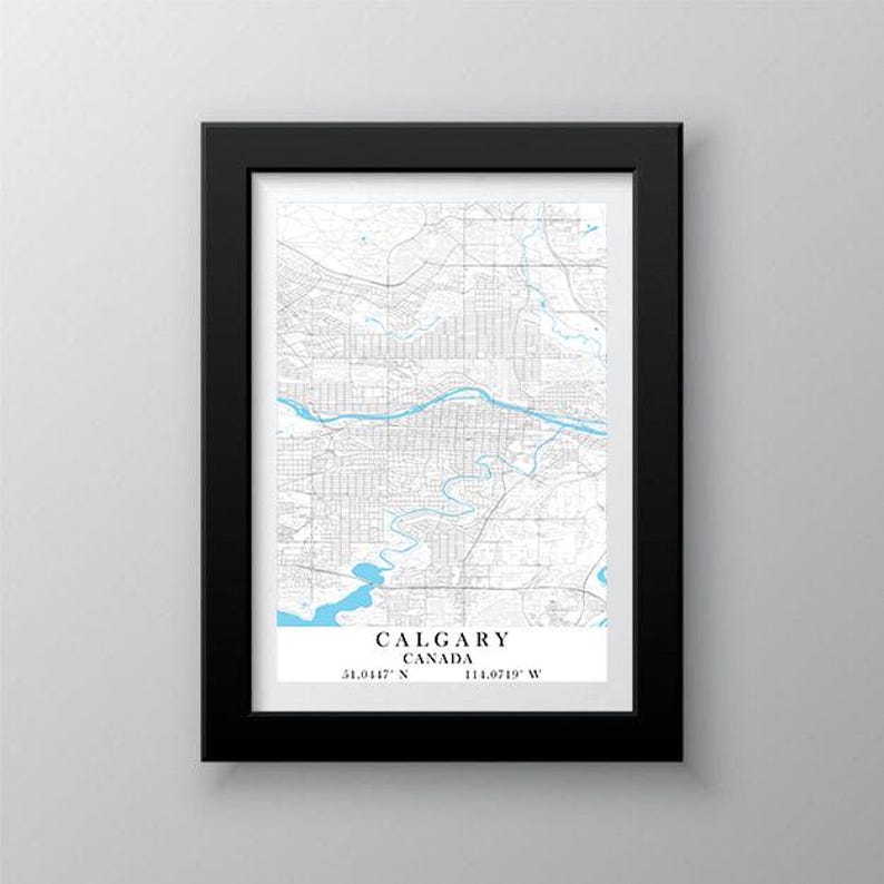 Calgary Street Map Print | Digital Download | Modern Wall Art | City ...