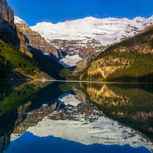 Lake Louise Reflection Digital Print – Canadian Rockies Mountain Landscape Photography