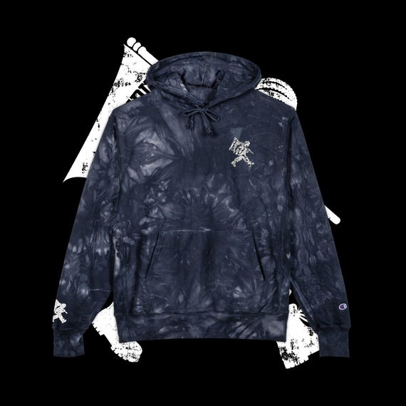 Embroidered Tie-Dye Champion Hoodie: Limited Edition Urban Streetwear