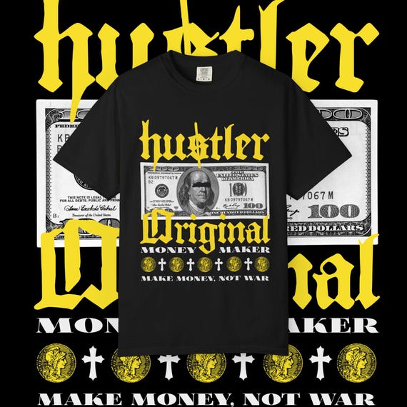Hustler Graphic T-Shirt: Garment-Dyed Cotton Tee, Streetwear Style