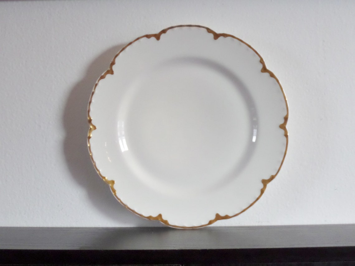 Antique Haviland Limoges Dinner Plate in Ranson Gold Trim Etsy