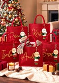 Personalized Christmas Gift Bags, Red Gift Bags,Xmas Gift Bags, Christmas Party Bags,Christmas Sacks,Custom Christmas Gift Bag,Christmas Eve
