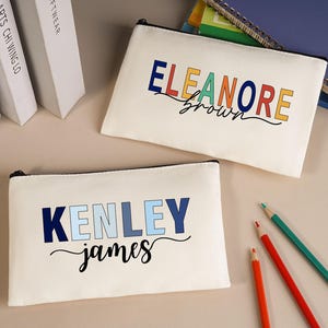 Étui à crayons personnalisé en toile, Étui à crayons personnalisé, Fournitures pour la rentrée des enfants, Étui à crayons personnalisé, Cadeau pour la rentrée des enfants