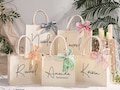Personalized Bridesmaid Canvas Gift Bags, Bridesmaid Gift bags, Bridesmaid Beach Bag, Bridesmaid Gifts,Wedding Tote Bags, Bridal Party Gifts