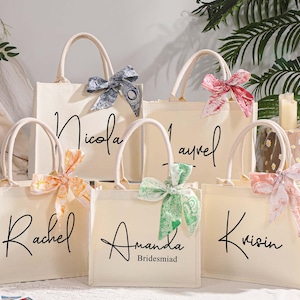 Sacs-cadeaux personnalisés en toile de demoiselle d'honneur, sacs-cadeaux de demoiselle d'honneur, sac de plage de demoiselle d'honneur, cadeaux de demoiselle d'honneur, sacs fourre-tout de mariage, cadeaux de fête de mariage