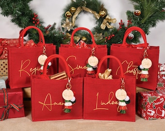 Personalized Christmas Gift Bags, Red Gift Bags,Xmas Gift Bags, Christmas  Party Bags,Christmas Sacks,Custom Christmas Gift Bag,Christmas Eve