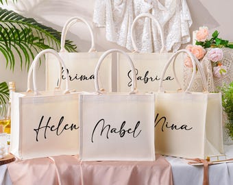 Personalized Bridesmaid Canvas Tote Bags, Bridesmaid Gift bags, Bridesmaid Beach Bag, Bridesmaid Gifts,Wedding Tote Bags, Bridal Party Gifts