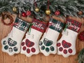 Personalized Pet Christmas Stocking, Embroidered Family Christmas Stockings, Dog Cat Christmas Stocking, Holiday Stockings Gifts