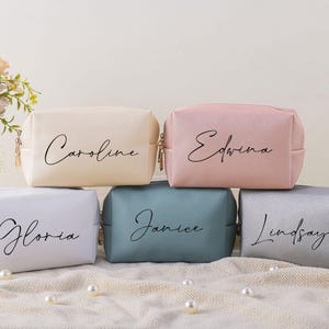 Bolsa de maquiagem personalizada, presentes personalizados para madrinhas, presente de casamento, bolsa de higiene de viagem, bolsa de cosméticos, presente de aniversário para ela, presentes de Natal