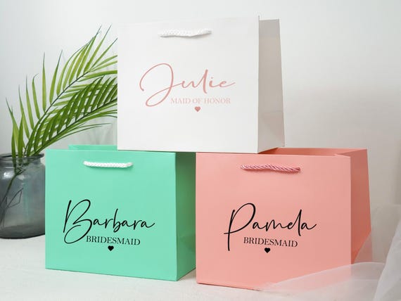 Bridesmaid Gift Bags Personalized, Bridesmaid Bag, Bridesmaid Gift Bag, Gift Bag for Wedding, Welcome Gift Bags, Personalized Bag