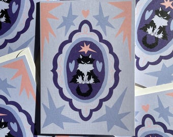 Moody Cat Card | All Occasion Greeting Card | Blank Inside with Envelope