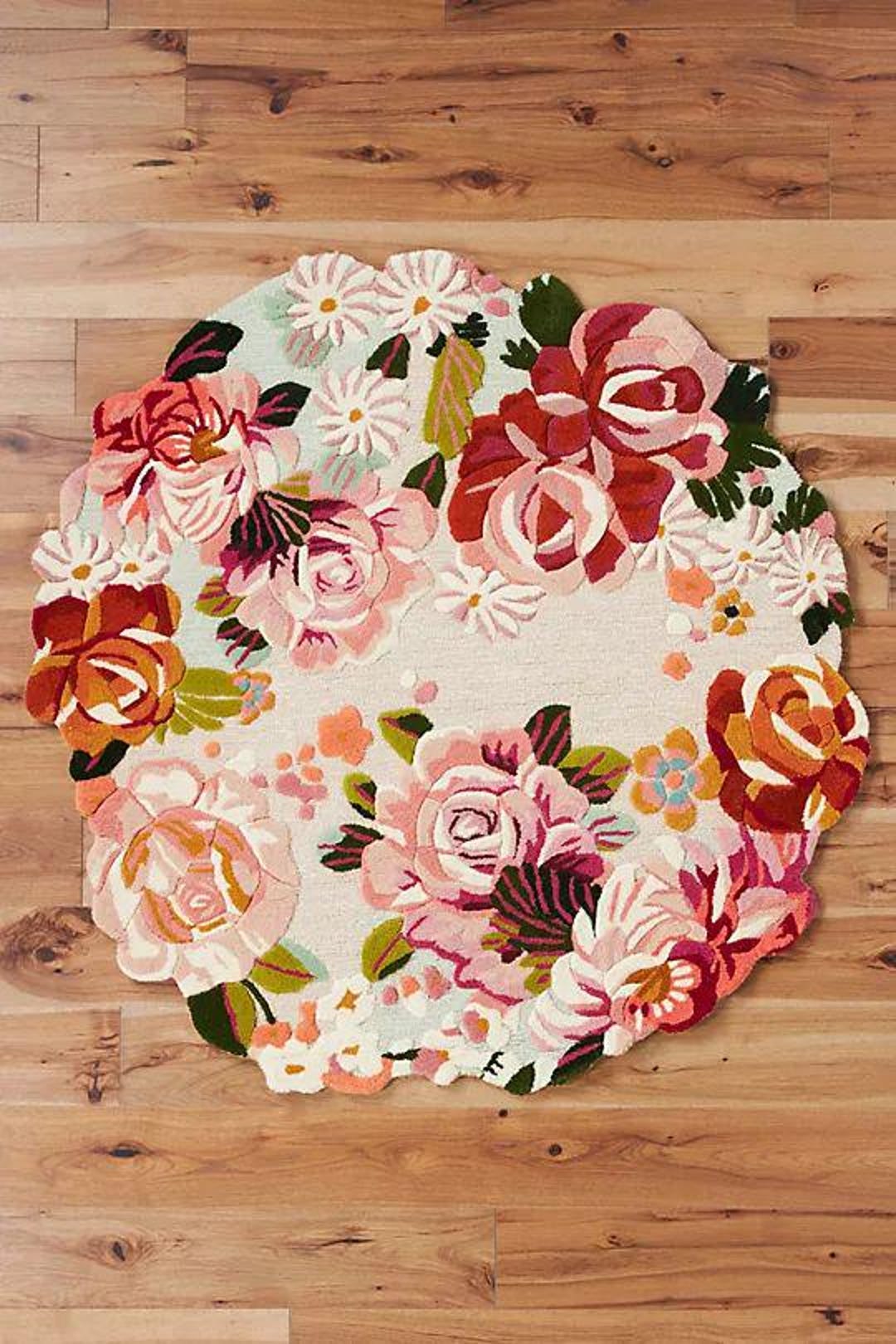 Hand Tufted 4x4 Round Floral Round Carpet Pencil Carving | Unique ...