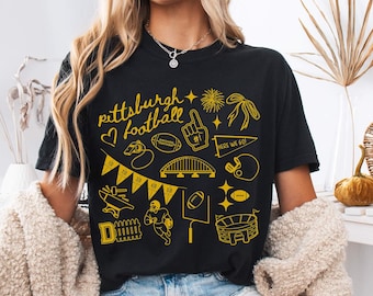 Pittsburgh Football Comfort Colors Shirt,Trendy Pittsburgh Football Shirt,Pittsburgh Game Day Shirt,Gift for Pittsburgh Fan Gift,Yinz Yinzer