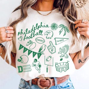 Philadelphia Football Comfort Colors Shirt,Cute Trendy Philly Football Shirt,Philadelphia Game Day Shirt,Gift for Philadelphia Football Fan