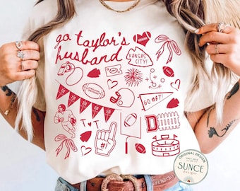 Go Taylor’s Husband Comfort Colors Shirt,Taylor Travis Fan Shirt,Girly Kansas City Football Tee,Taylor Fan Kansas City Football Game Day Tee