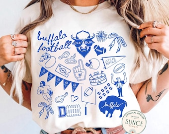 Buffalo Football Comfort Colors Shirt for Her,Trendy Buffalo Football Shirt,Buffalo Game Day Tee Shirt,Gift for Buffalo Football Fan Gift