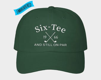 60th Birthday Gift for Men,60th Birthday Golf Hat,Six-Tee And Still On Par,Grandpa Dad 60th Birthday Gift,Golf Lover Golfing Gift for 60th