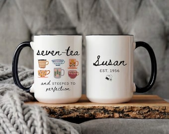 70th Birthday Gift,Gift for 70th Birthday Woman,70th Birthday Gift for Women,Grandma Mom 70th Birthday Gift,70th Birthday Mug,Seven-Tea Mug