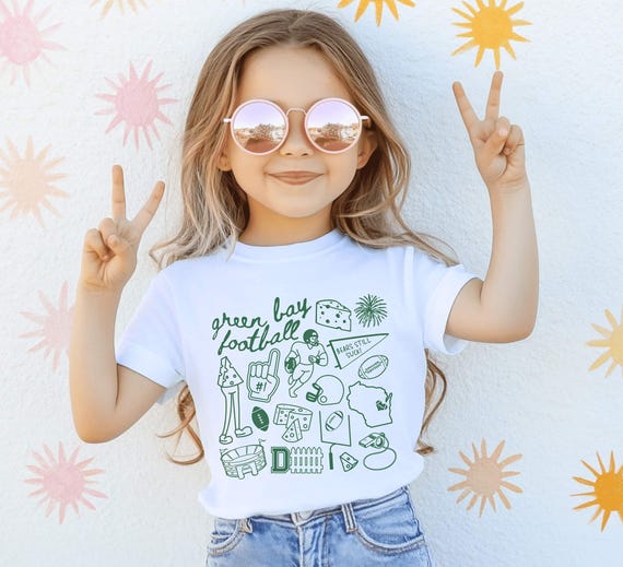 Toddler Baby Green Bay Football Tee Shirt,Infant Green Bay Football Shirt,Green Bay Football Kid Shirt,Green Bay Football Tee Shirt Girl Boy