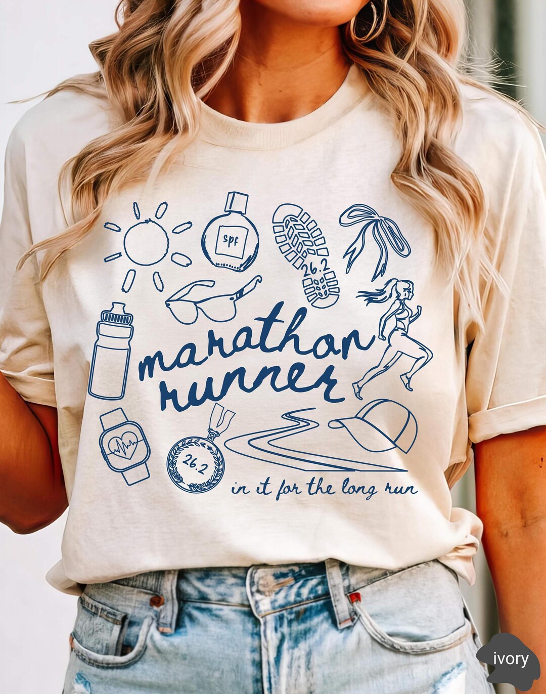 Marathon Runner Doodle Comfort Colors Shirt,gift for Marathon Runner ...