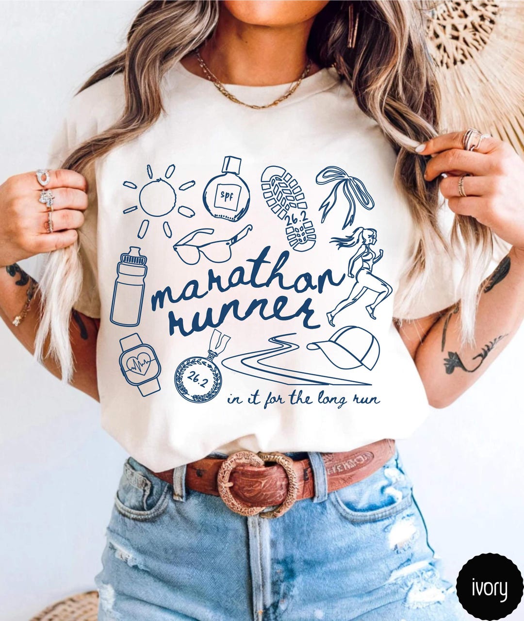 Marathon Runner Doodle Comfort Colors Shirt,gift for Marathon Runner ...