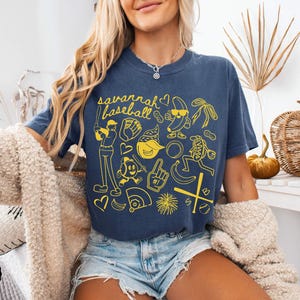 Savannah Baseball Doodle Comfort Colors Shirt,Cute Trendy Savannah Baseball Game Day Tee Shirt,Gift for Savannah Baseball Fan,Banana Shirt
