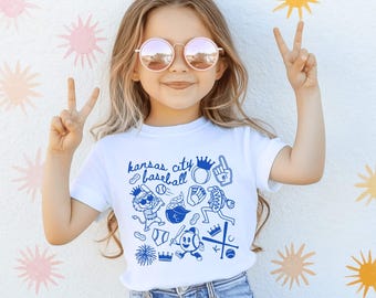 Toddler Baby Kansas City Baseball Shirt,Infant Kansas City Baseball Shirt,KC Kansas City Baseball Kid Tee,Kansas City Baseball Tee Girl Boy