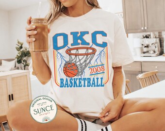 OKC Basketball Comfort Colors Tee Shirt,Oklahoma City OKC Game Day Shirt,Gift for Oklahoma okc Basketball Fan,Youth okc Basketball Shirt