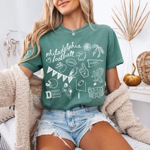 Philadelphia Football Comfort Colors Shirt,Cute Trendy Philly Football Shirt,Philadelphia Game Day Shirt,Gift for Philadelphia Football Fan zdjęcie 4