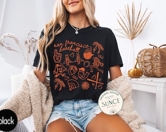 San Francisco Baseball Comfort Colors Shirt,Cute SF San Francisco Baseball Game Day Tee Shirt,Gift for SF San Francisco Baseball Fan Gift