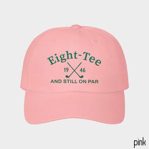 Regalo para el 80 cumpleaños de un hombre, Gorra de golf para el 80 cumpleaños, Ocho tees, ocho tees, todavía en par, Regalo para el 80 cumpleaños del abuelo o papá, Regalo para amantes del golf de 80 años imagen 6