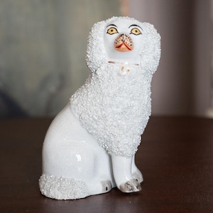 Antique late 19th century Staffordshire poodle