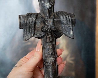 Antique French Mourning Cross “Priez Pour Moi” pray for me