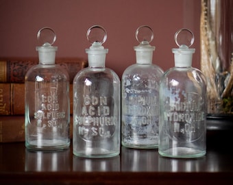 Antique Apothecary Bottle with Glass Stopper (sold individually)