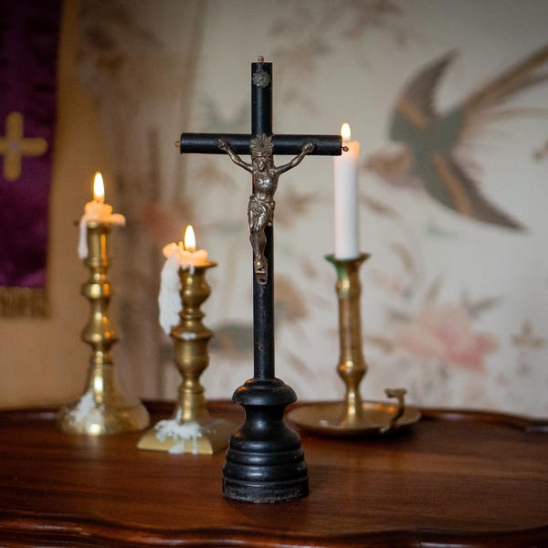 Antique Catholic Crucifix c.1900. French Altar Cross