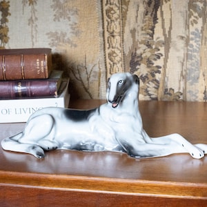 Vintage 1960s Borzoi Figurine – Porcelain Russian Wolfhound Dog Statue