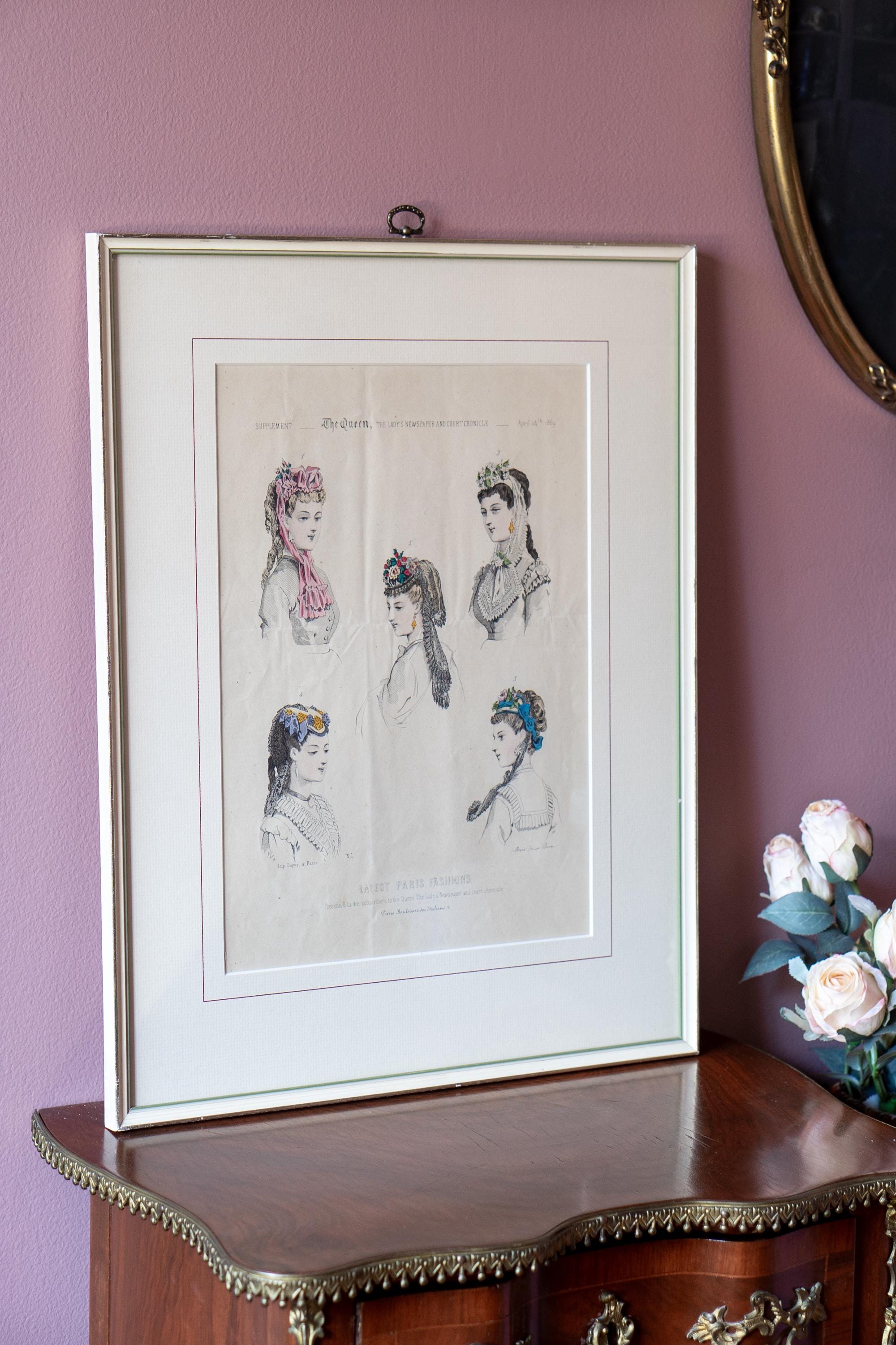 1870年頃の額入りフランス製ファッションプレート - Etsy 日本