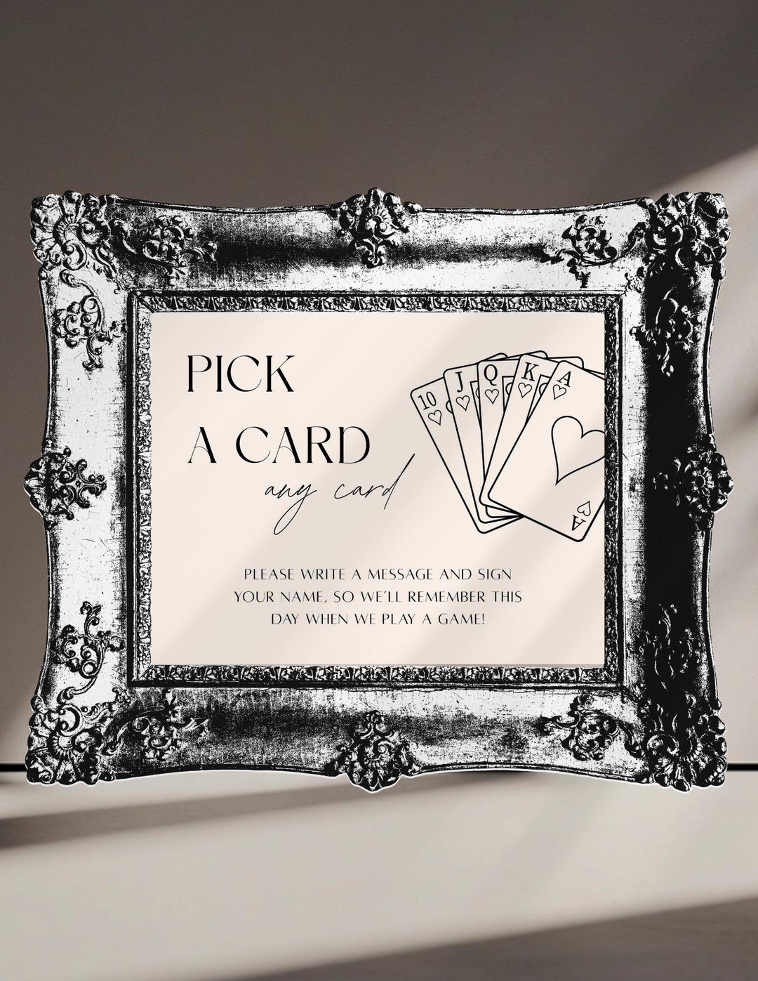 Playing Card Guest Book Sign, Pick a Card Guestbook Wedding Table Sign ...