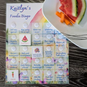 Foodie Bingo Reward Chart | Kids Healthy Eating Game (Digital Download)