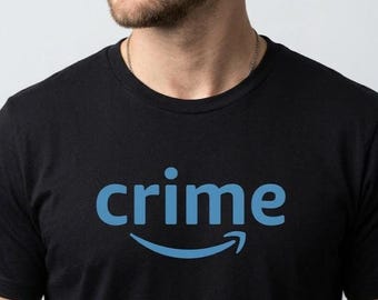 Crime Shirt, Funny Logo Parody Tee, Dark Humor T-Shirt